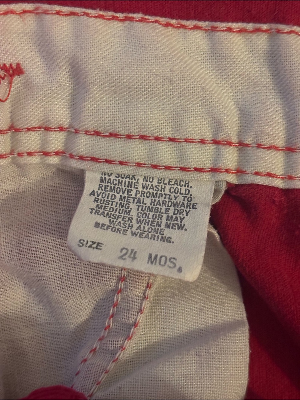 Vintage Vestbak Genuine Article OshKosh B'gosh Red Corduroy Kids Overalls - Picture 7 of 8